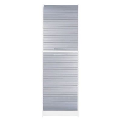 Meuble de Cuisine Micro-onde Blanc Alu 6 Niches L 58,2 H 180,7 P 47cm - L 58.2 x l 47 x H 180.7 cm