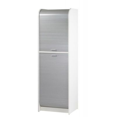 Meuble de Cuisine Micro-onde Blanc Alu 6 Niches L 58,2 H 180,7 P 47cm - L 58.2 x l 47 x H 180.7 cm