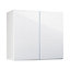 Meuble de cuisine Sixties blanc façade 1 porte L. 80 cm + caisson haut