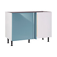 Meuble de cuisine Sixties bleu d'angle façade 1 porte + kit fileur + caisson bas L. 60 cm