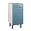 Meuble de cuisine Sixties bleu façade 1 porte 1 tiroir + caisson bas L. 40 cm