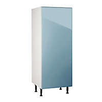 Meuble de cuisine Sixties bleu façade porte de réfrigérateur + caisson 1/2 colonne L. 60 cm