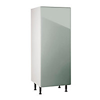 Meuble de cuisine Sixties vert façade porte de réfrigérateur + caisson 1/2 colonne L. 60 cm