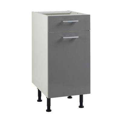 Meuble De Cuisine Spicy Gris Facade 1 Porte 1 Tiroir Caisson Bas L 40 Cm Castorama