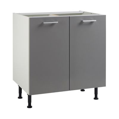 Meuble De Cuisine Spicy Gris Facades 2 Portes Caisson Bas L 80 Cm Castorama