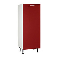 Meuble de cuisine Spicy rouge façade porte de réfrigérateur + caisson 1/2 colonne L. 60 cm