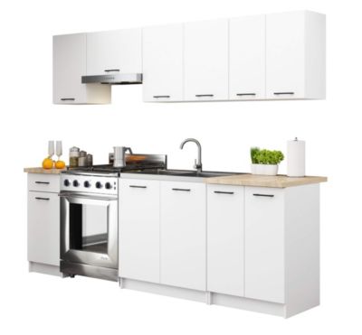 Meuble de cuisine sur pied : 3 tiroirs, blanc,80 x 85 x 46 cm