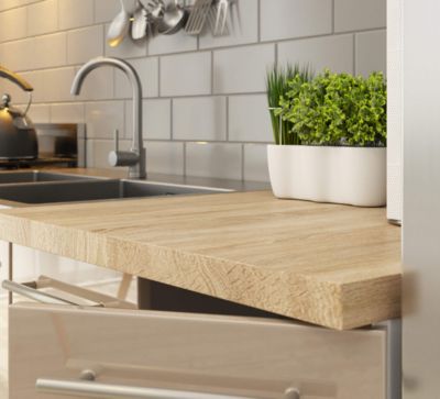 Meuble de cuisine sur pied : 3 tiroirs, blanc / cappuccino brillant,80 x 85 x 46 cm