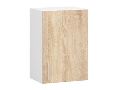 Meuble de cuisine suspendu : 1 porte, 2 étagères, blanc / Chêne Sonoma, 40 x 58 x 30,5 cm