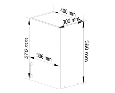 Meuble de cuisine suspendu : 1 porte, 2 étagères, blanc / Chêne Sonoma, 40 x 58 x 30,5 cm