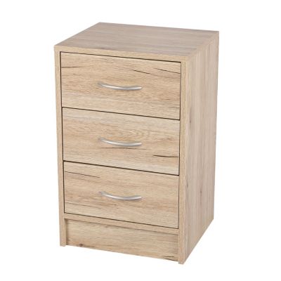 Meuble de rangement à 3 tiroirs Pratik - Hauteur 60 cm - Bois clair
