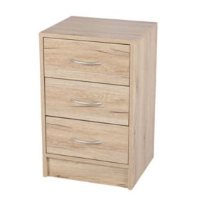 Meuble de rangement à 3 tiroirs Pratik - Hauteur 60 cm - Bois clair