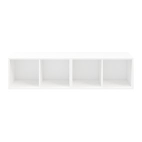 Meuble de rangement 4 cases blanc GoodHome Atomia H. 37,5 x L. 150 x P. 35 cm
