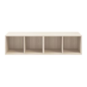 Meuble de rangement 4 cases effet chêne GoodHome Atomia H. 37,5 x L. 150 x P. 35 cm