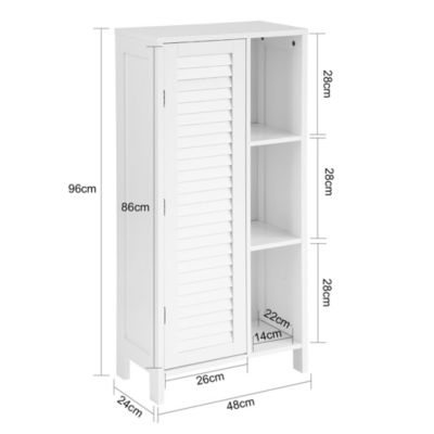 Meuble de Rangement Armoire Cuisine Salle de Bain, BZR39-W, SoBuy