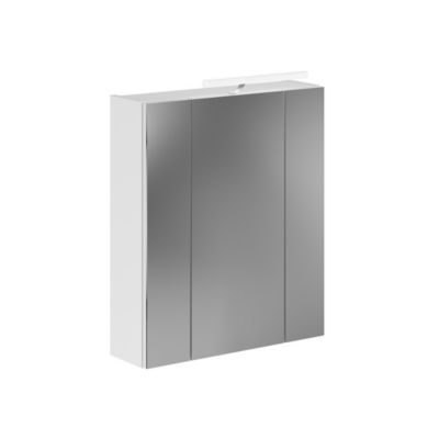 Meuble de rangement avec miroirs et LED  Blanc laqué  KLEANKIN