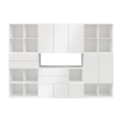 Meuble de rangement 4 cases blanc GoodHome Atomia H. 37,5 x L. 150 x P. 35  cm
