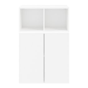 Meuble de rangement blanc portes battantes GoodHome Atomia H. 112,5 x L. 75 x P. 37 cm