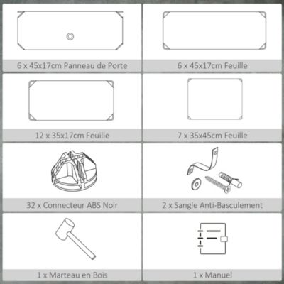 Meuble de rangement à chaussures modulable 6 casiers rectangulaires empilables - noir et blanc