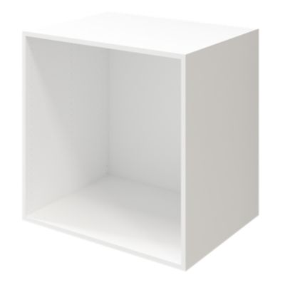 Meuble de rangement cube blanc avec 4 paniers coulissants filaires GoodHome Atomia H. 75 x L. 75 x P. 58 cm