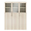 Meuble de rangement effet chêne avec portes battantes vitrées GoodHome Atomia H. 187,5 x L. 150 x P. 35 cm