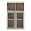 Meuble de rangement effet chêne portes battantes vitrées GoodHome Atomia H. 112,5 x L. 75 x P. 37 cm
