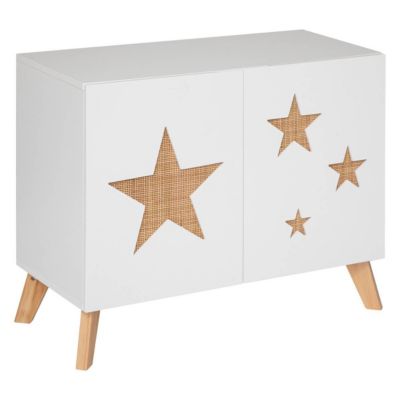 Meuble de rangement enfant Étoile - bois - blanc - 65x79 cm - Atmosphera