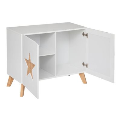 Meuble de rangement enfant Étoile - bois - blanc - 65x79 cm - Atmosphera