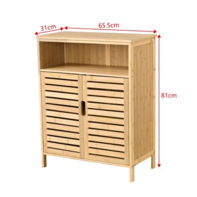 Meuble de rangement Eslöv à 2 portes 81 x 65,5 x 31 cm en bambou en.casa