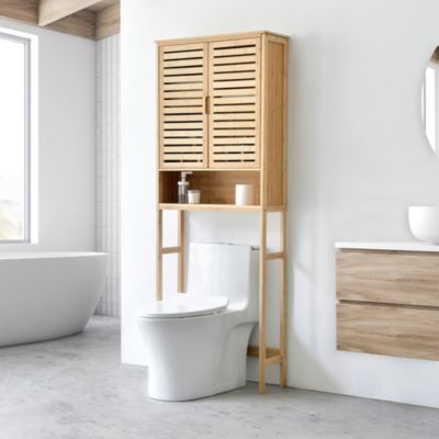 Meuble de rangement Geta pour WC à 2 portes 170 x 66 x 23 cm en.casa
