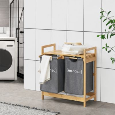 Meuble de rangement à linge Kärkölä avec 2 sacs 73 x 63,5 x 33 cm en.casa