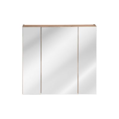 Meuble de rangement NALYA 75 cm  Chene clair  3 portes avec miroirs suspendu