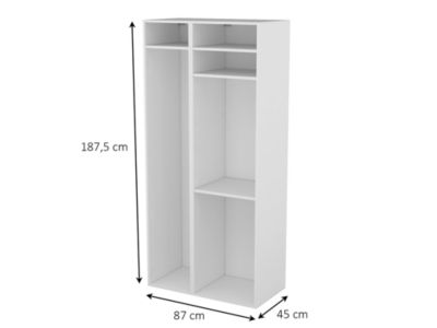 Meuble de rangement ouvert blanc GoodHome Atomia H. 187,5 x L. 87 x P. 45 cm