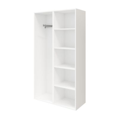 Meuble de rangement porte miroir et tiroirs blancs GoodHome Atomia H. 187,5 x L. 100 x P. 47 cm