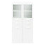 Meuble de rangement portes battantes vitrées et tiroirs blanc GoodHome Atomia H. 187,5 x L. 100 x P. 47 cm