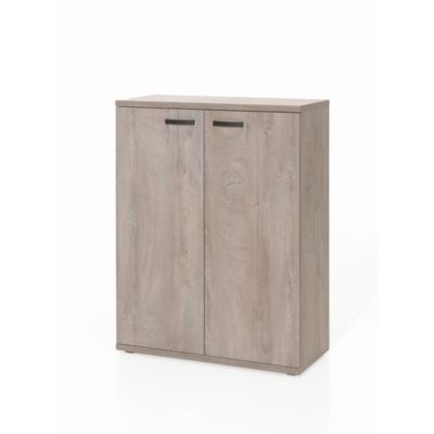 Meuble de rangement pour bureau 2 portes coloris chene brut collection YUKON