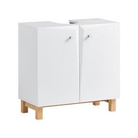 Meuble de Rangement pour Salle de Bain avec 2 Portes, BZR92-W, SoBuy