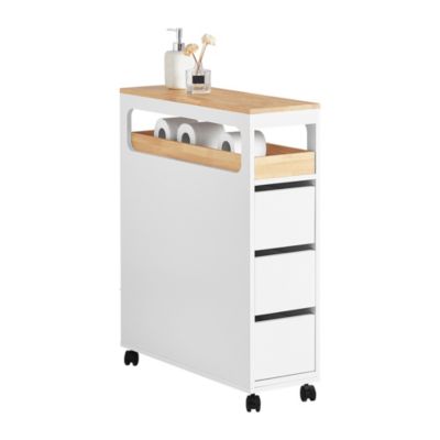 Meuble De Rangement à Roulettes 5 Tiroirs Vert - Petit Rangement Pour Salle De Bain, Bureau Ou Cuisine, Plastique Durable