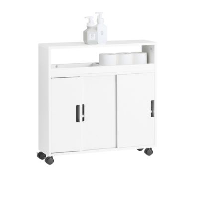 Meuble de Rangement Salle de Bain Armoire WC pour Papier Toilette, BZR02-W, SoBuy