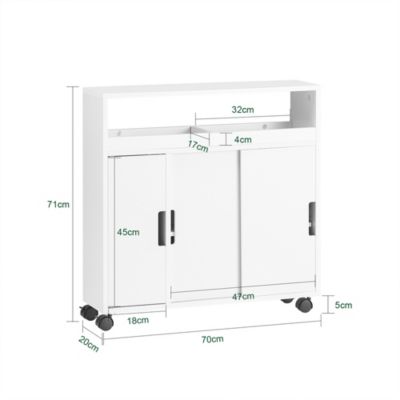 Meuble de Rangement Salle de Bain Armoire WC pour Papier Toilette, BZR02-W, SoBuy