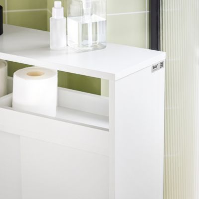 Meuble de Rangement Salle de Bain Armoire WC pour Papier Toilette, BZR02-W, SoBuy