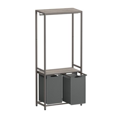 Meuble de rangement salle de bain avec panier à linge intégré - H175 cm