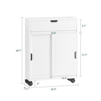 Meuble de Rangement Salle de Bain pour Papier Toilette, BZR31-W, SoBuy