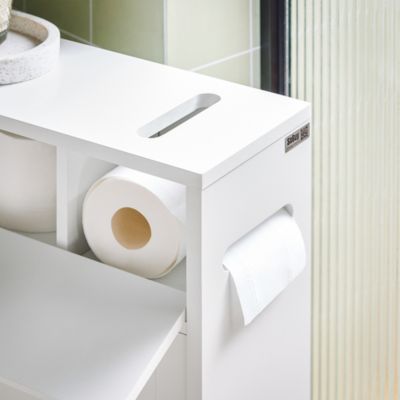 BYLUCAS Armoire sur Pied de Salle de Bain, Support Papier