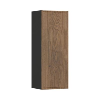 Meuble de rangement salle de bain SAVIA 80 cm marron et noir  1 porte