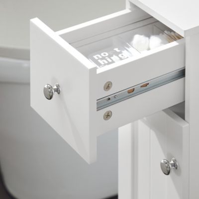 Meuble de Rangement Salle de Bain étroit sur Roulettes, BZR106-W, SoBuy