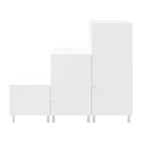 Meuble de rangement sous escalier blanc avec portes battantes GoodHome Atomia H. 122,5 x L. 150 x P. 47 cm