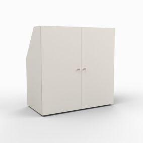 Meuble de rangement sous pente 2 portes blanc CINA