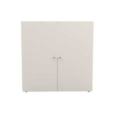 Meuble de rangement sous pente 2 portes CALI Blanc - H. 100 x L. 100 x P. 51.8 cm