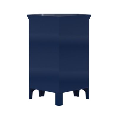 Meuble de rangement sur pied effet bois bleu porte persienne